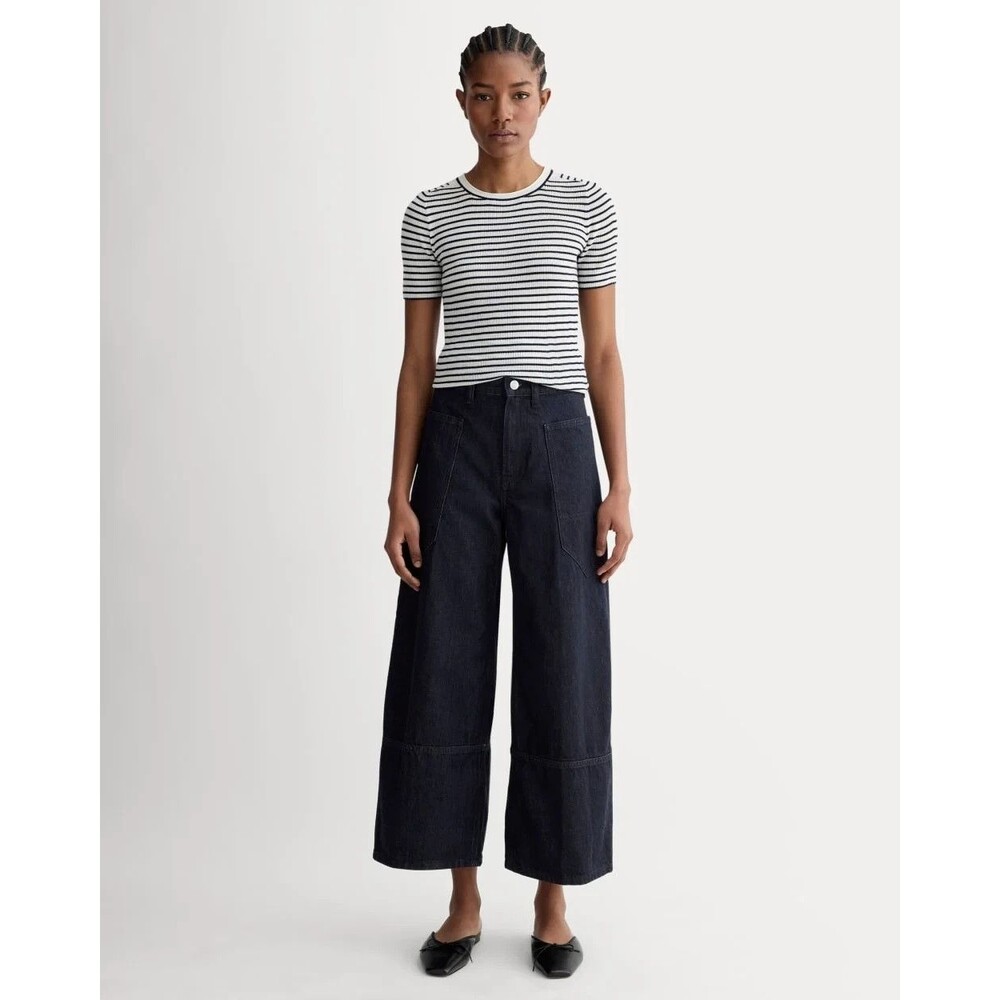 EVERLANE The Way High Jean Gardener Crop Jean 25 Dark Rinse Wash Utility NWT B27